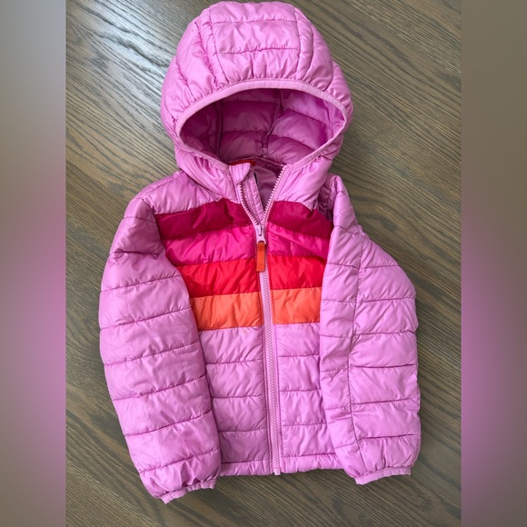 Primary Kids stripe lightweight Pink Puffer Jacket - 4T - Picture 2 of 5